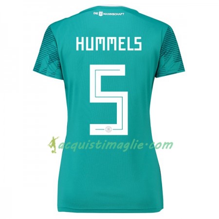 Divisa di Calcio Germania Hummels 5 Donna Trasferta Mondiali 2018